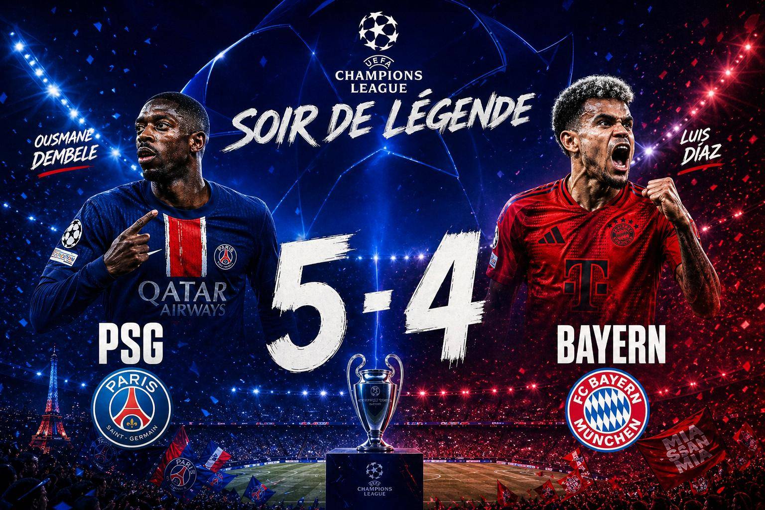 Match historique psg bayern en ligue des champions : neuf buts sous tension