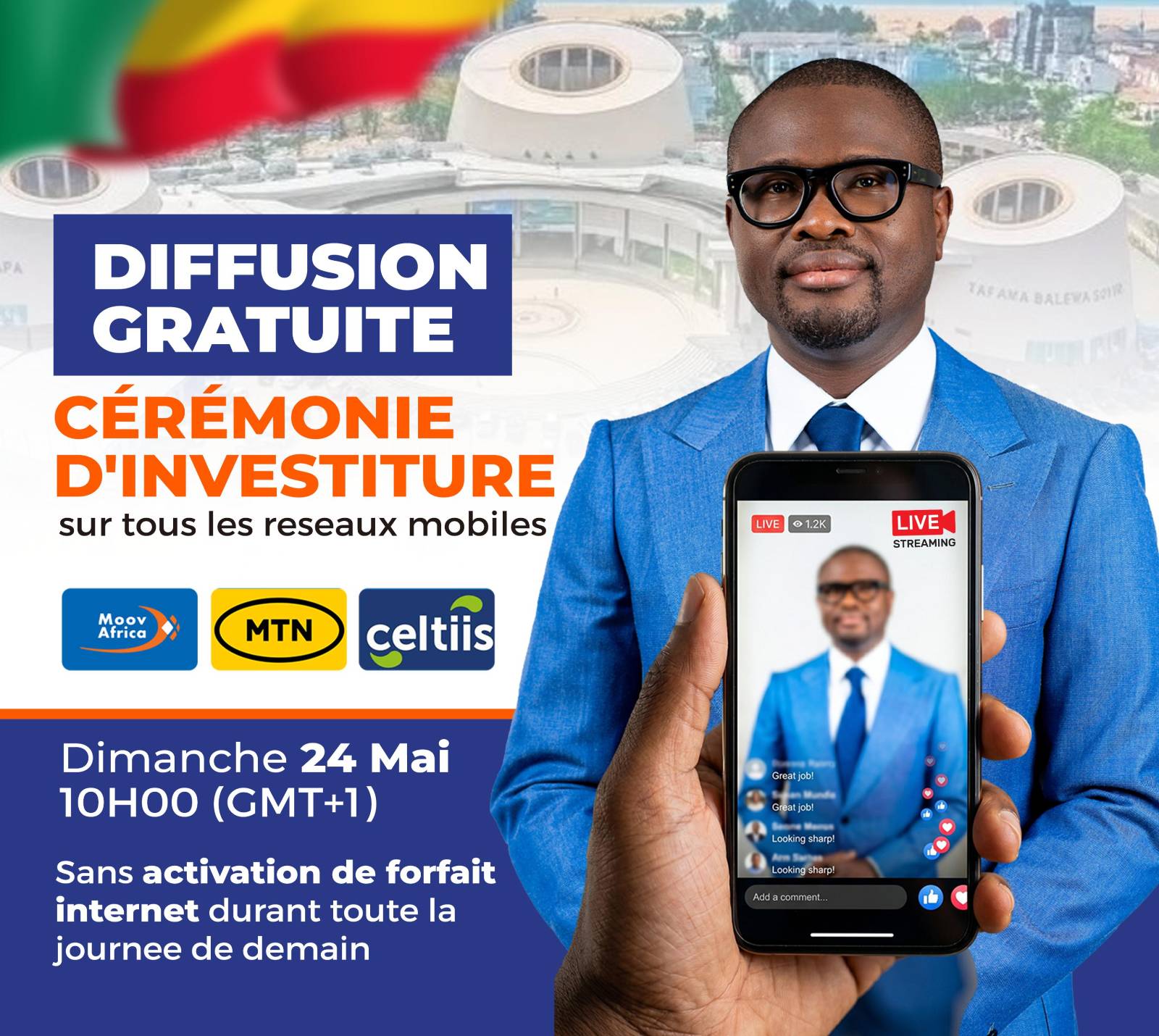Cérémonie d&rsquo;investiture au Bénin : un direct en streaming gratuit pour tous