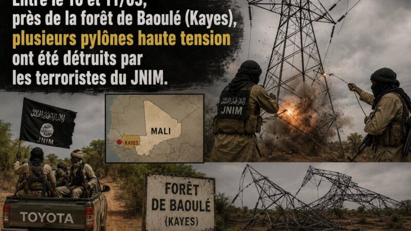 Sabotage des pylônes au Mali : Bamako dans le noir, l&rsquo;armée et ses alliés en difficulté face au JNIM