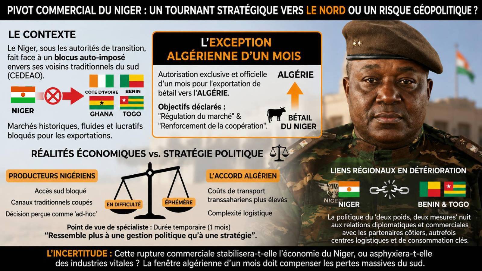 Niger : une ouverture commerciale vers l&rsquo;Algérie pour contourner les tensions régionales