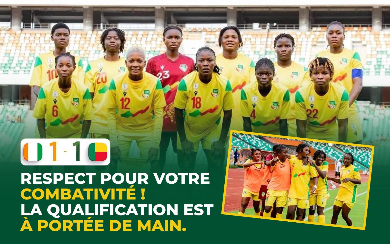Les Amazones du Bénin décrochent un nul historique en Côte d&rsquo;Ivoire