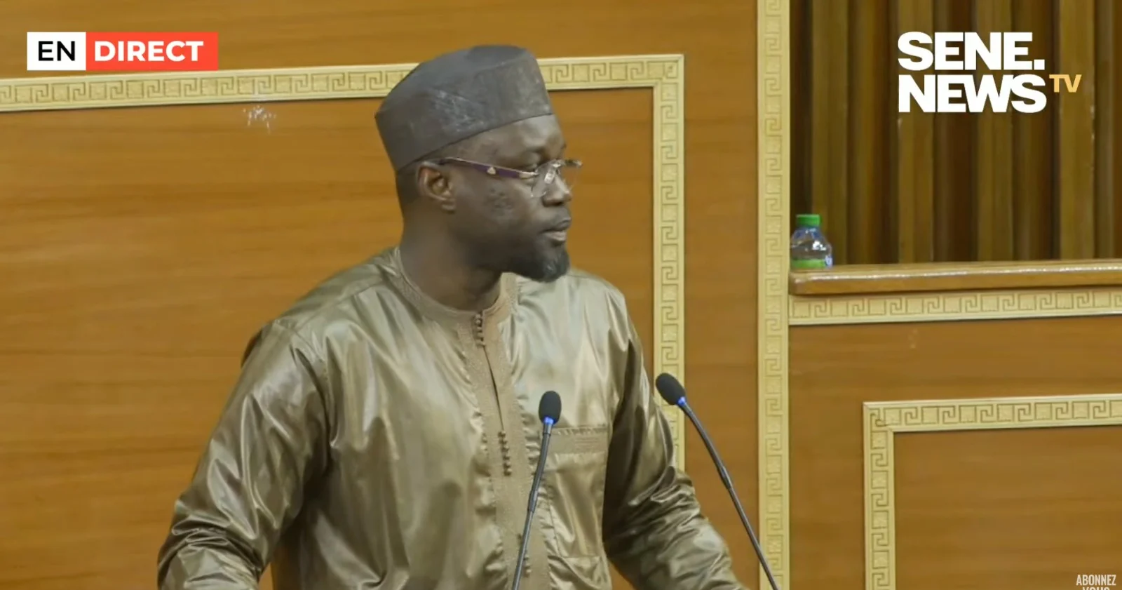 Ousmane Sonko lors de son intervention sur la question de l'homosexualité