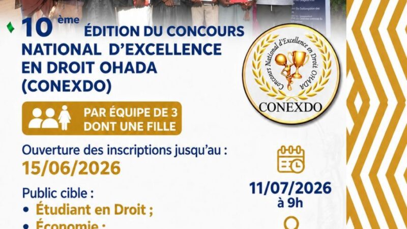 Concours national d&rsquo;excellence en droit ohada 2026 : les étudiants nigériens appelés à participer