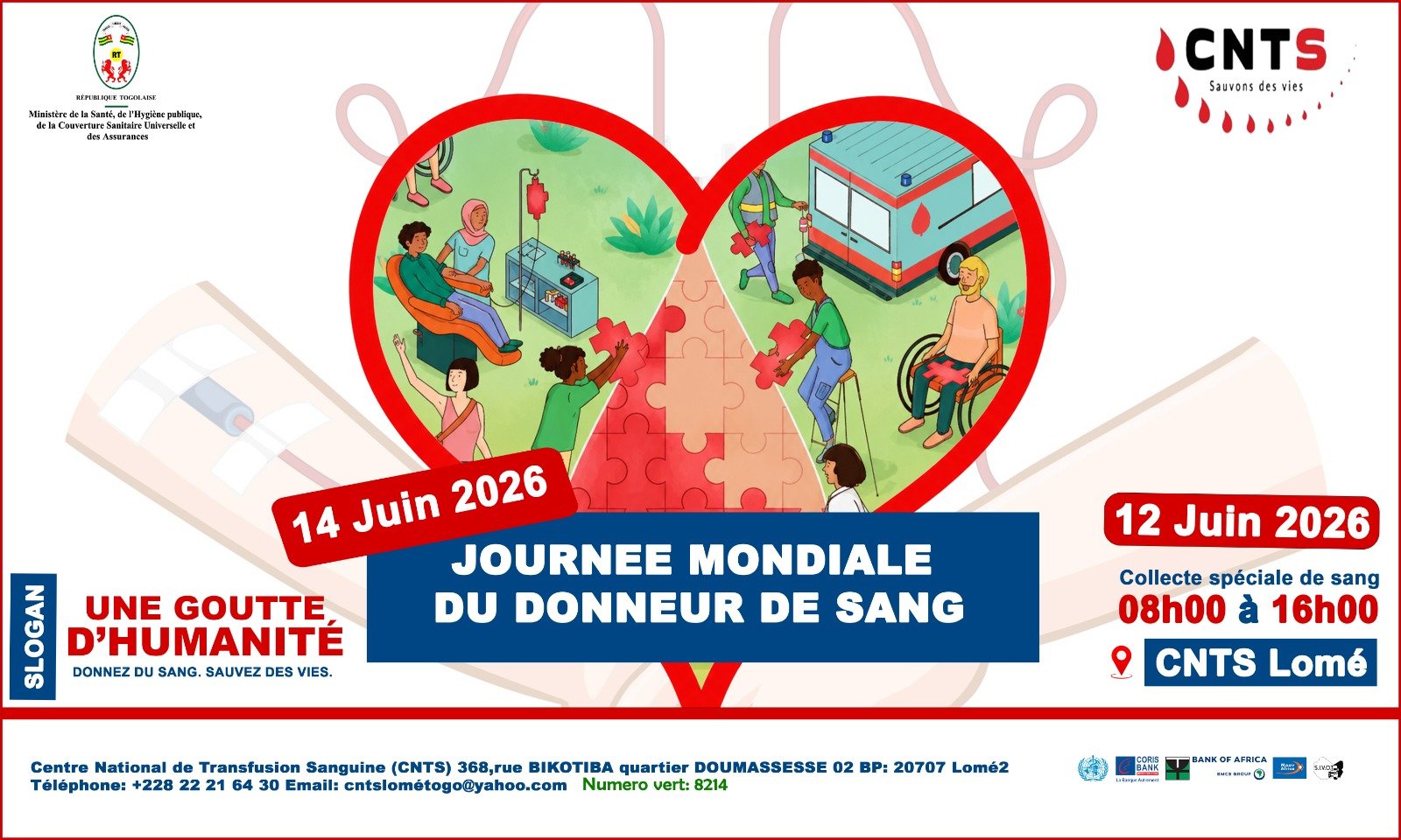 Togo : une collecte de sang géante à Lomé le 12 juin 2026