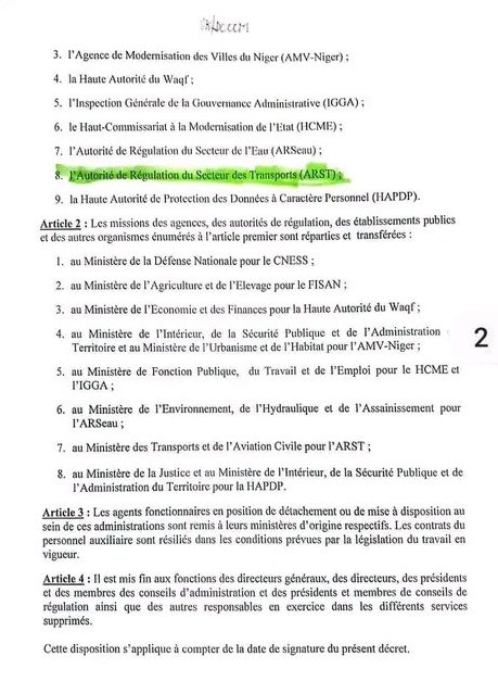 Niger : une réforme administrative supprime des entités à la présidence et à la primature