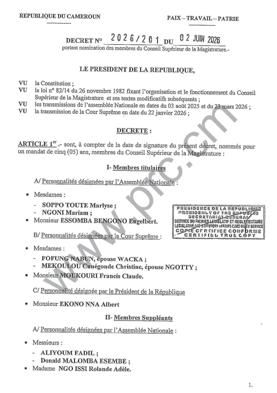 Liste des membres du Conseil supérieur de la magistrature