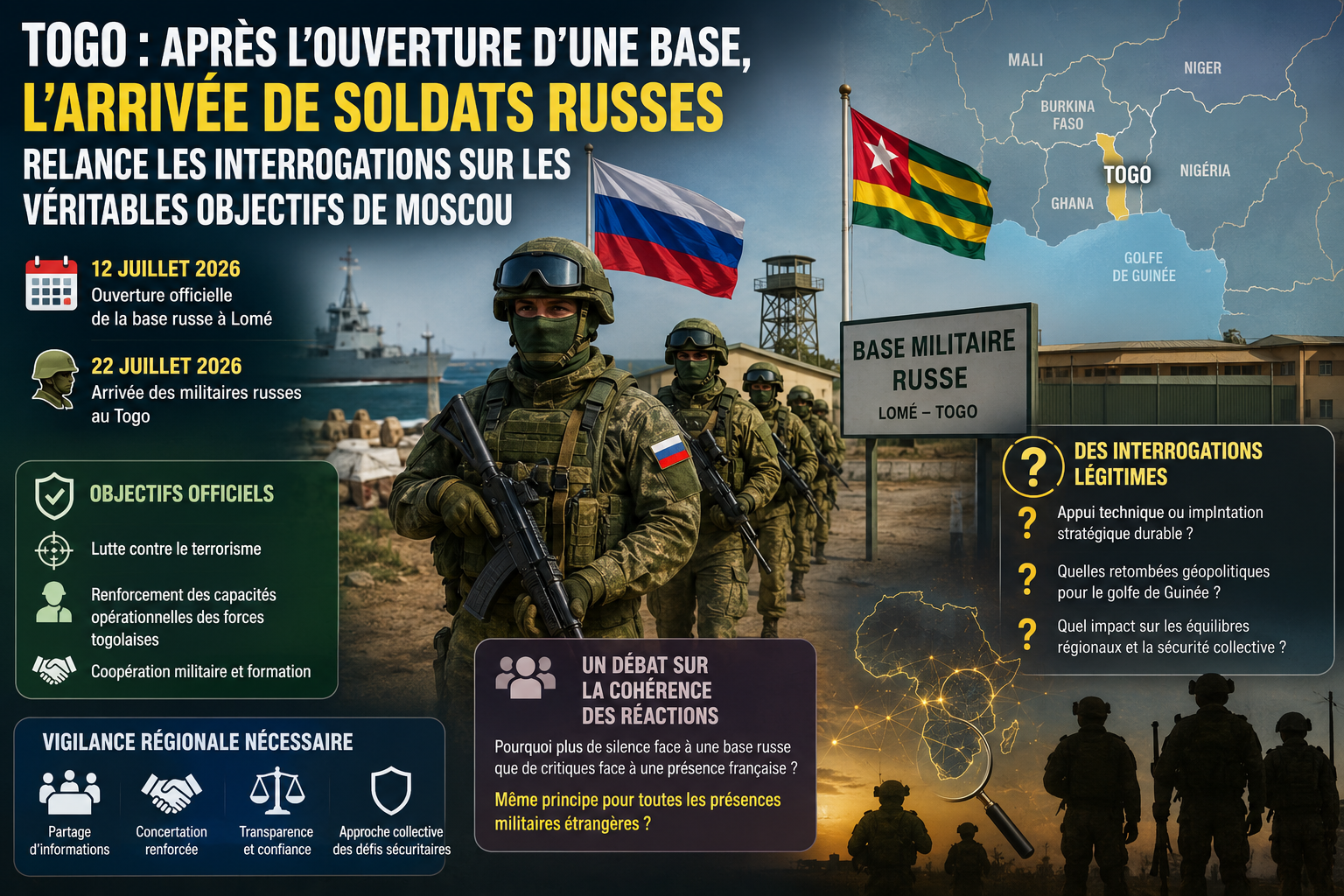 Togo : soldats russes, une nouvelle donne pour la sécurité en afrique de l&rsquo;ouest