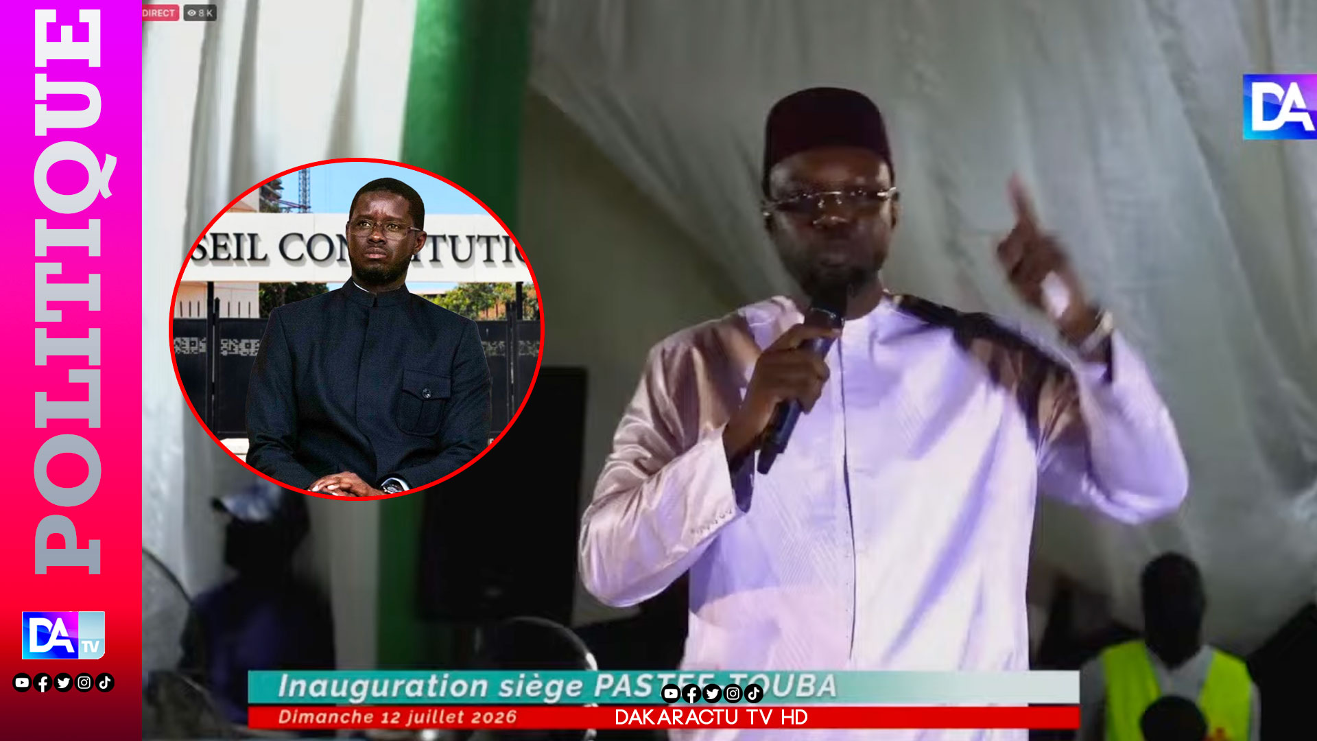 Ousmane Sonko défie le Conseil constitutionnel et critique Diomaye Faye à Touba