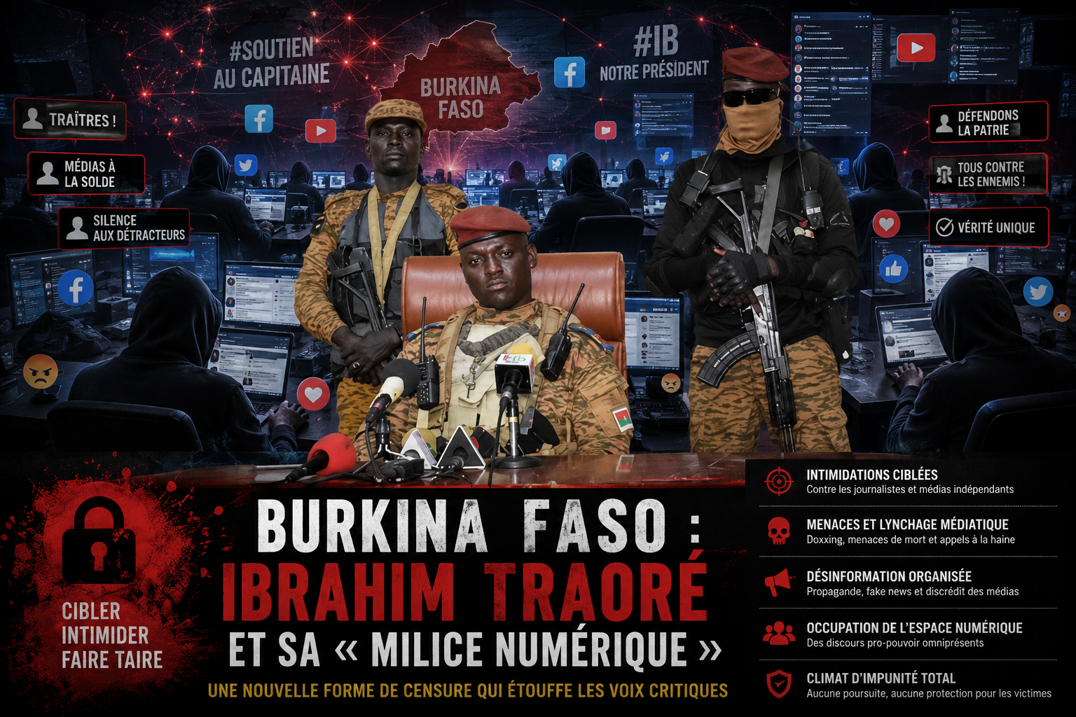 Burkina Faso : l&rsquo;ère des cybermilices au service du pouvoir