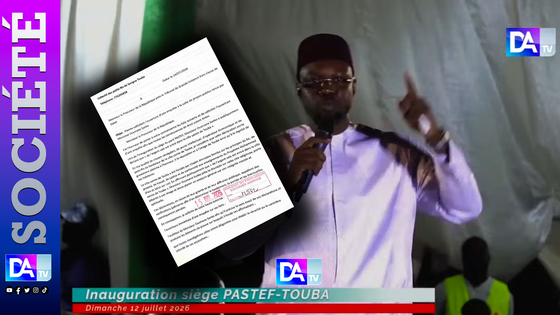 Plainte contre Ousmane Sonko pour propos sur Touba