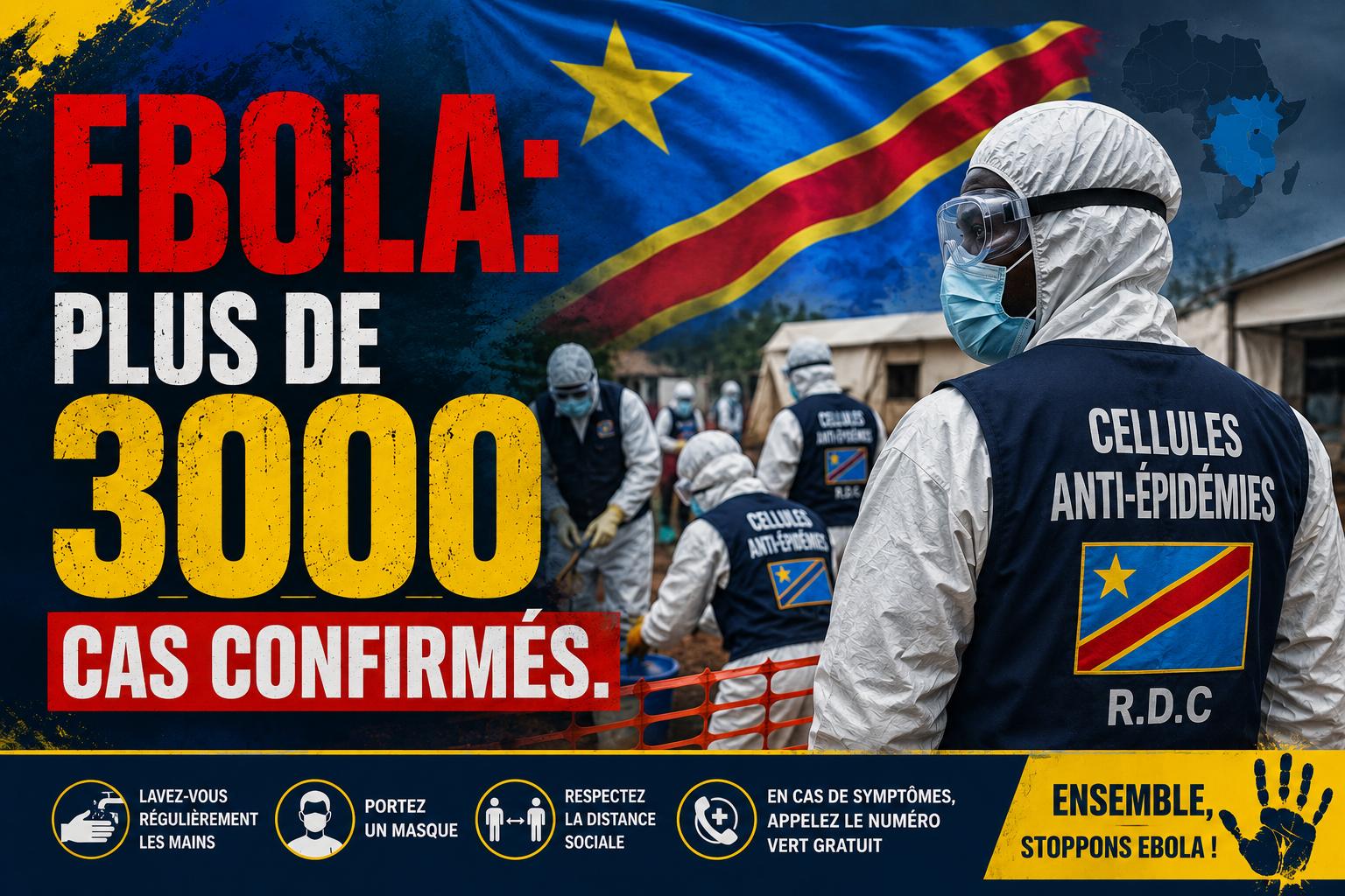 Ébola en RDC : crise sanitaire aggravée avec plus de 3 000 cas confirmés