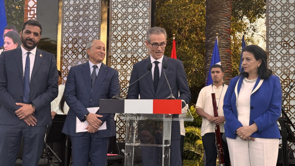 Cérémonie diplomatique à la Résidence de France à Rabat avec l'ambassadeur Philippe Lalliot
