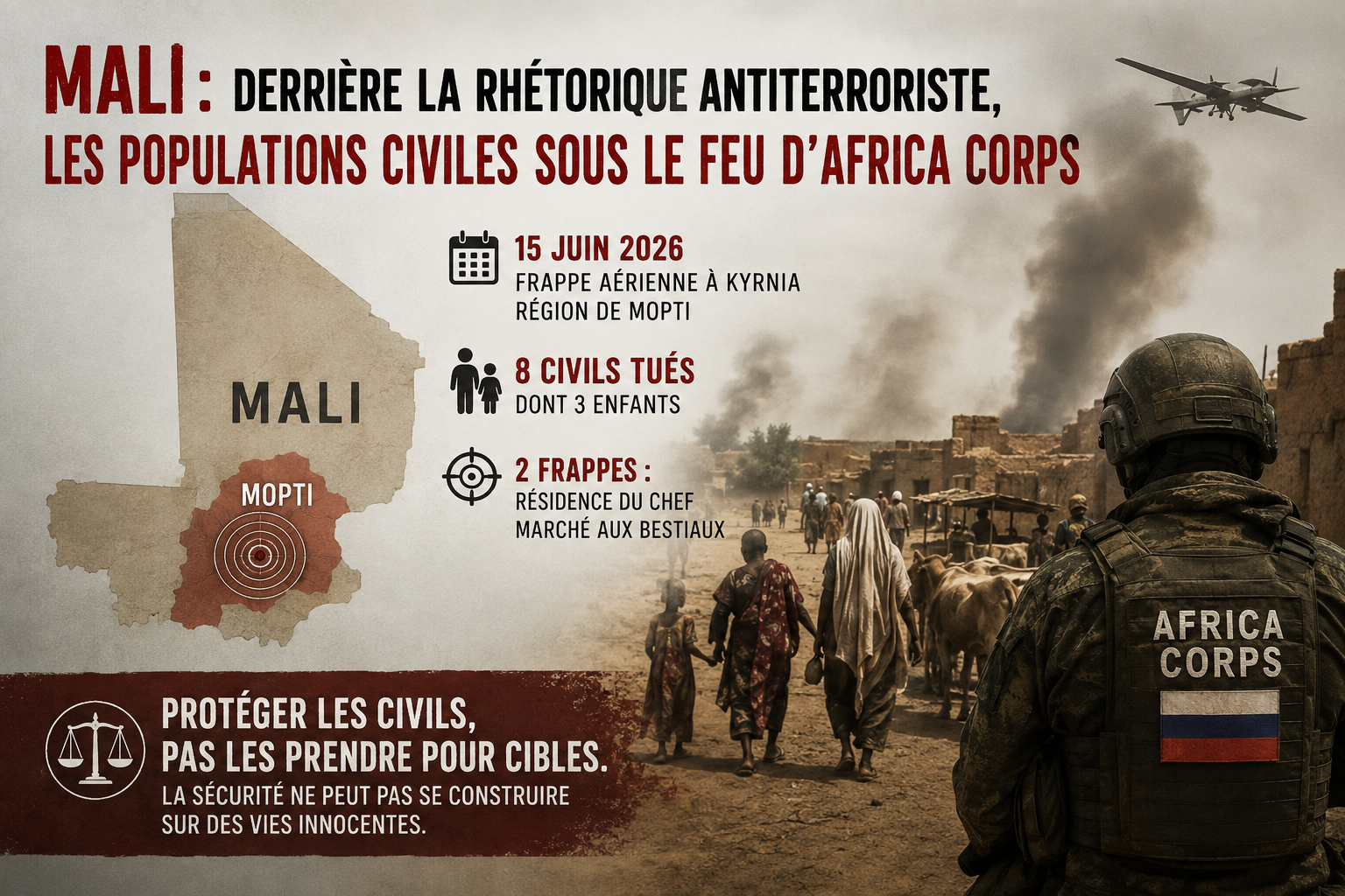 Violences au Mali : les civils ciblés par les frappes d&rsquo;Africa Corps