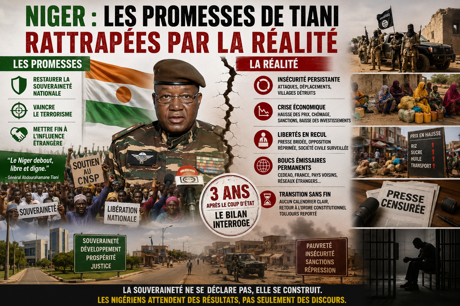 Tiani au Niger : quand le discours souverainiste bute sur la réalité