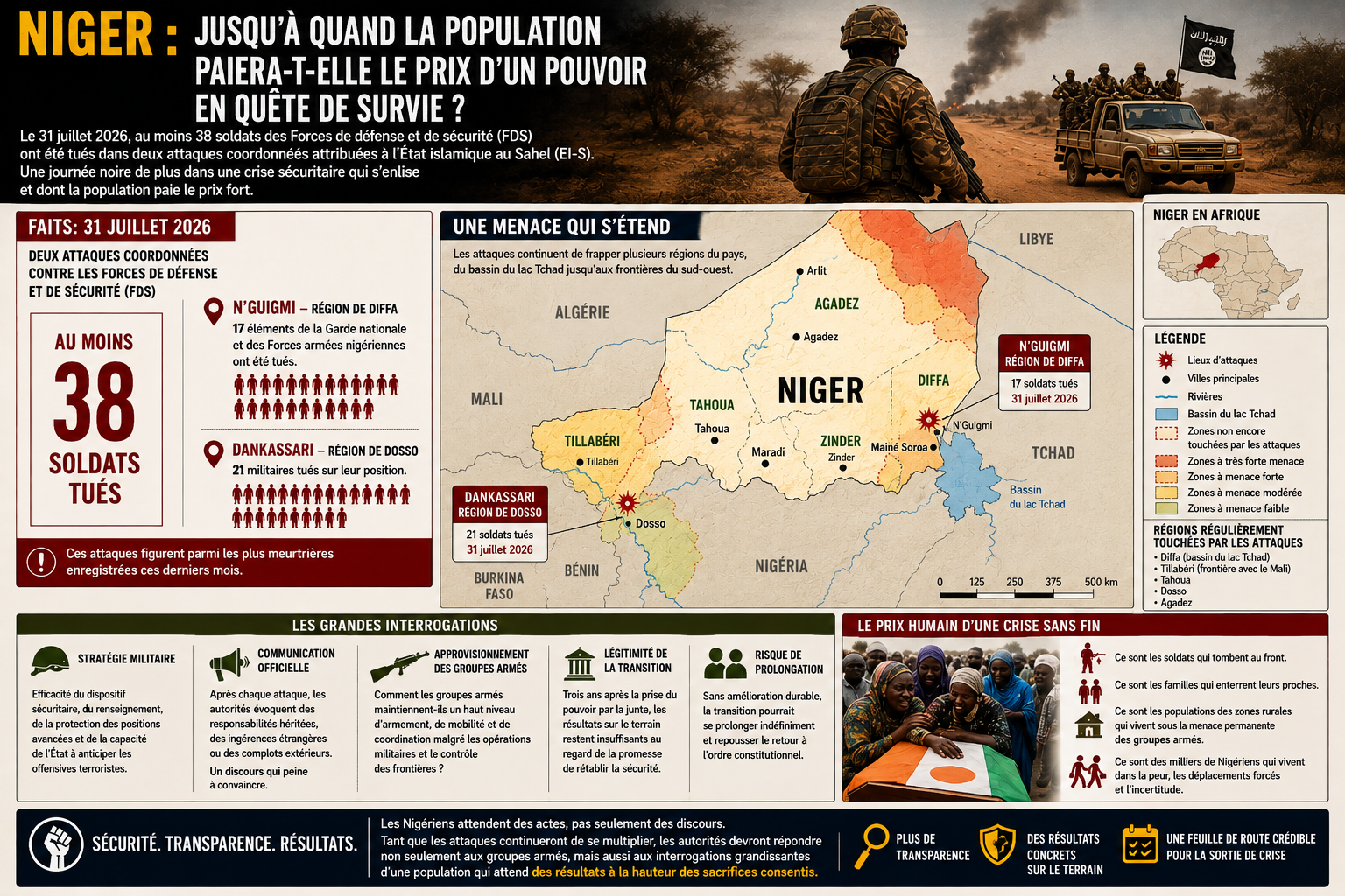 Niger la crise sécuritaire s&rsquo;aggrave après deux attaques terroristes meurtrières