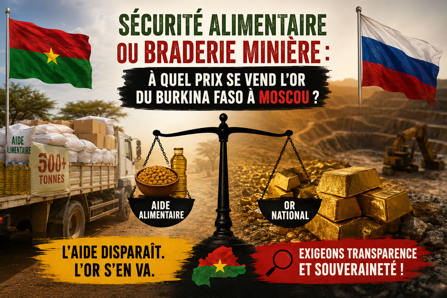 Partenariat Burkina Faso Russie : l&rsquo;or et le blé, deux poids deux mesures