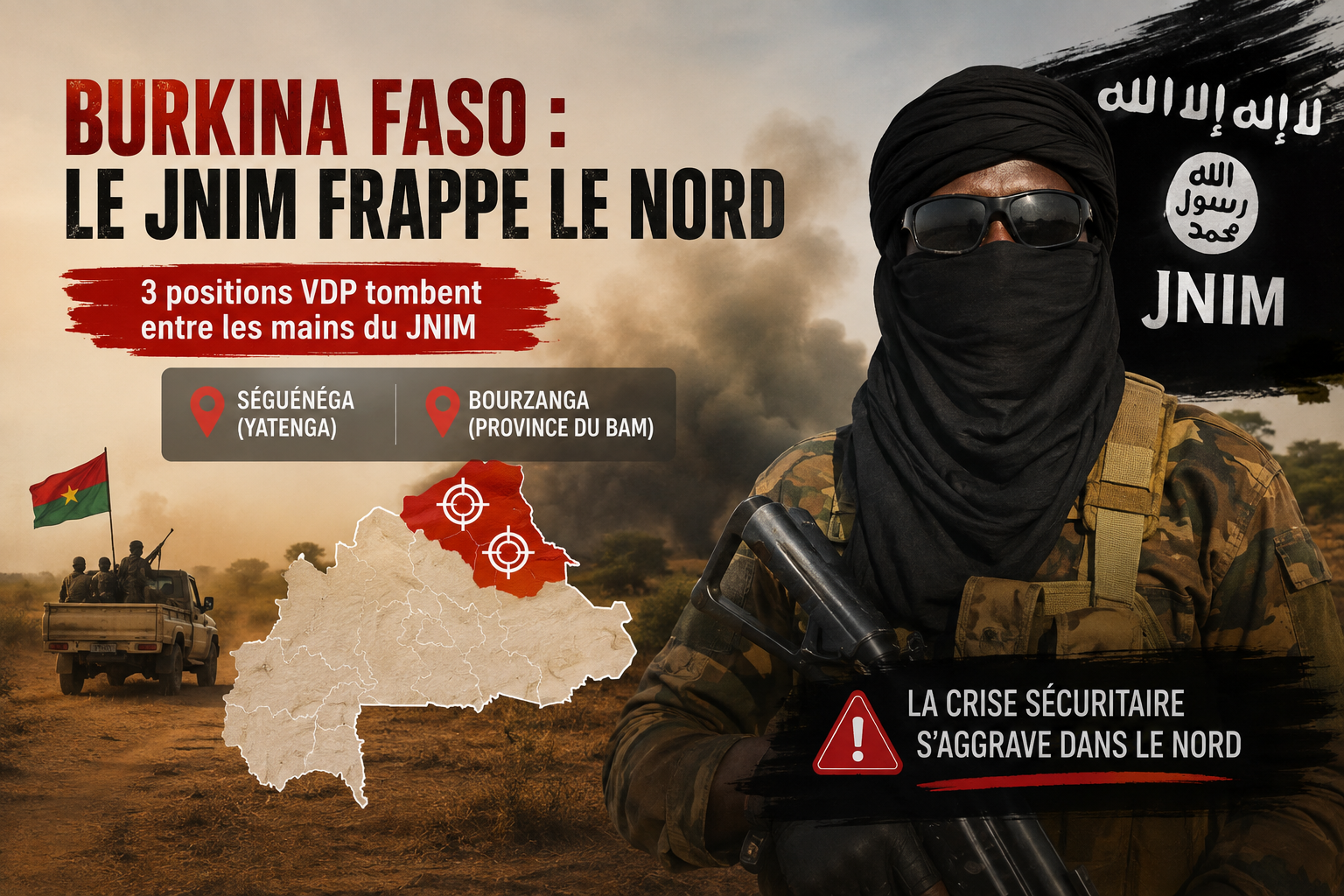 Crise sécuritaire au Burkina Faso : le JNIM défie l&rsquo;autorité de Traoré