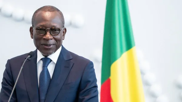 Patrice Talon lors de son élection à la présidence du Sénat béninois