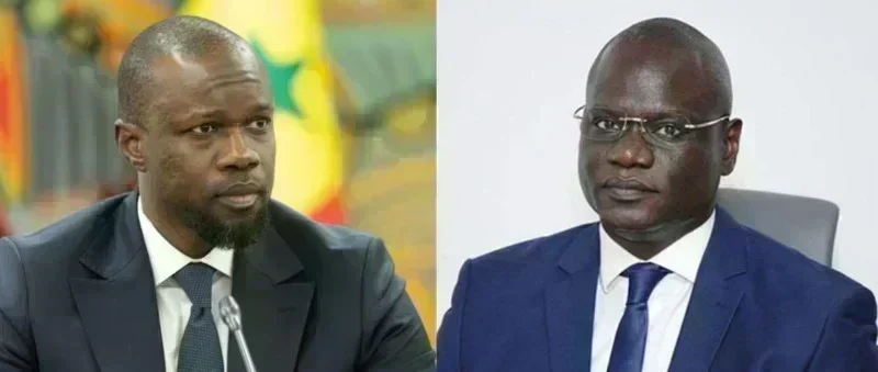 Ousmane Sonko et Abdourahmane Diouf lors d'un échange politique