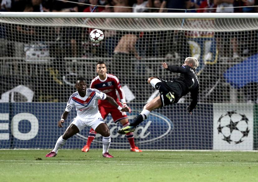 Antoine Griezmann en action avec la Real Sociedad contre l'OL en 2013