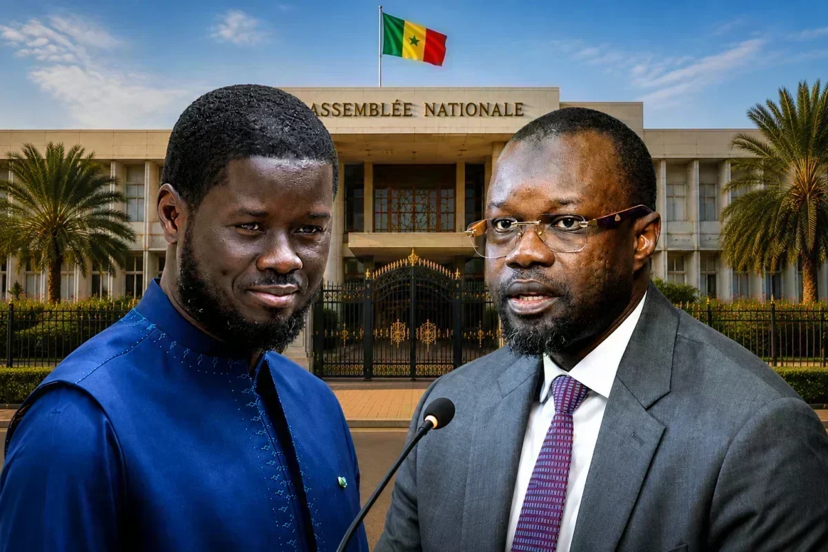 Ousmane Sonko et Bassirou Diomaye Faye lors d'une séance à l'Assemblée nationale