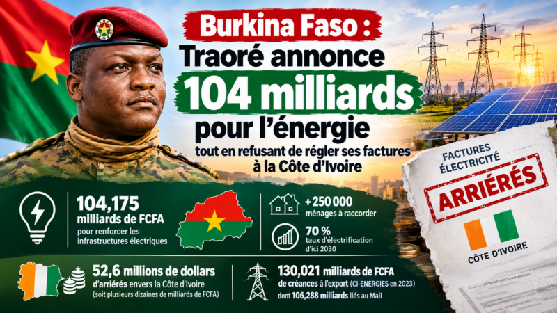 Énergie au Burkina Faso : les 104 milliards de Traoré face au poids des arriérés