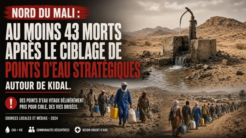 Kidal : le ciblage des points d&rsquo;eau fait au moins 43 morts et fragilise tout l&rsquo;élevage pastoral