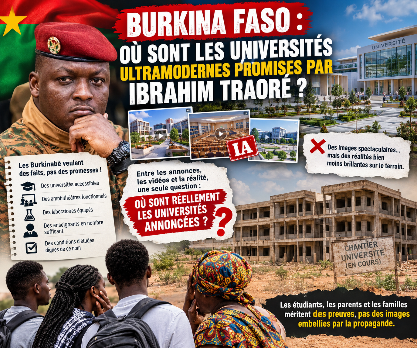 Universités promises au Burkina Faso : l&rsquo;écart entre les promesses numériques et la réalité étudiante
